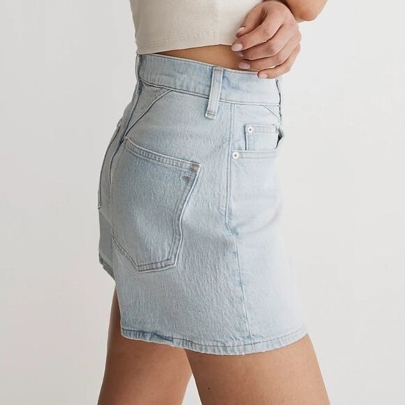 Madewell NWT Women's The Plus Mid-Length Mom Jean Shorts, Essen Wash, Size 14W - Picture 2 of 8